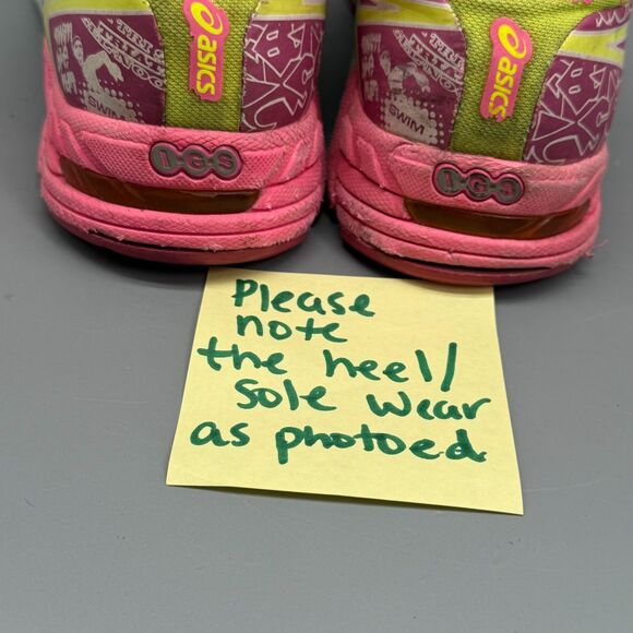 Asics Gel Noosa Tri 9 Women's 8 Pink Yellow Athletic Running Sneakers Low Shoes - Picture 12 of 13